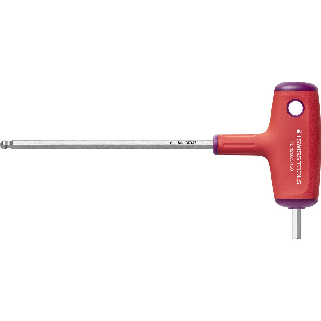 PB Swiss Tools 1208.5-150 Schroevendraaier met T-greep, Inbus met kogelkop, 5 mm