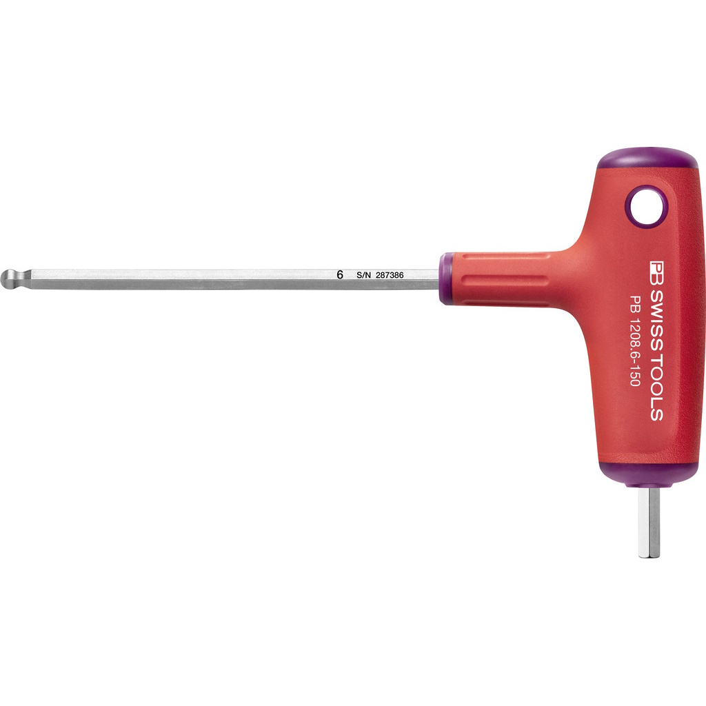 PB Swiss Tools 1208.6-150 Schroevendraaier met T-greep, Inbus met kogelkop, 6 mm