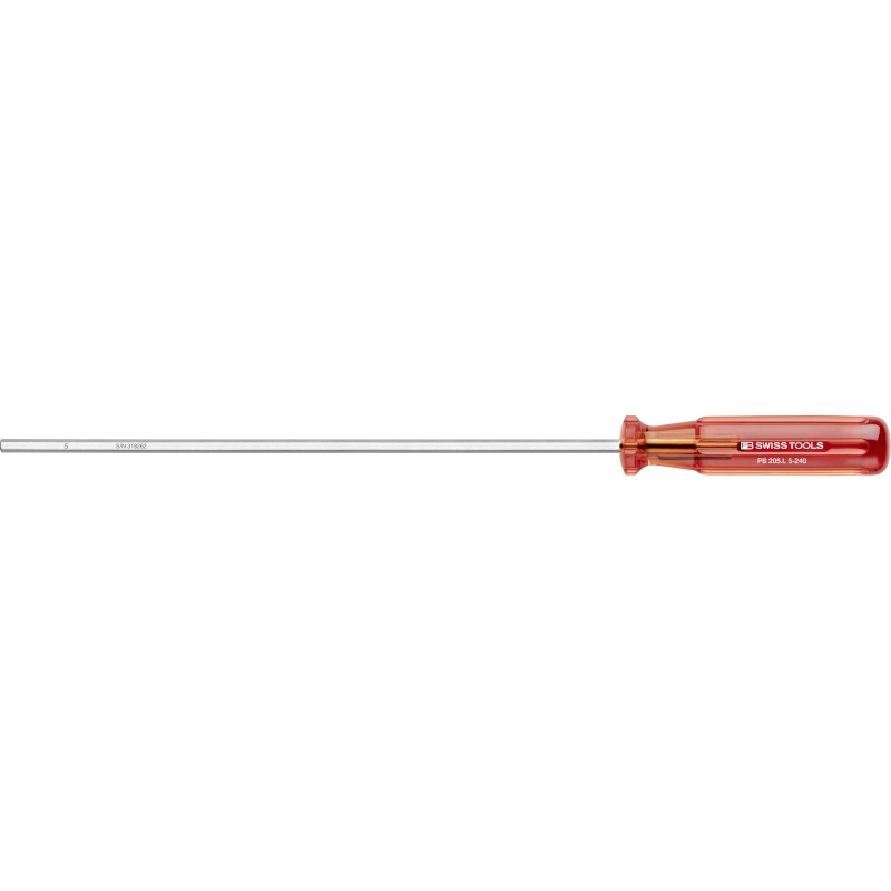 PB Swiss Tools 205.L 5-240 Classic Schraubendreher extra lang, Inbus 5 mm