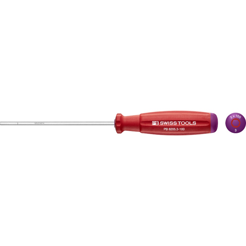 PB Swiss Tools 8205.3-100 SwissGrip Schraubendreher Inbus 3 mm